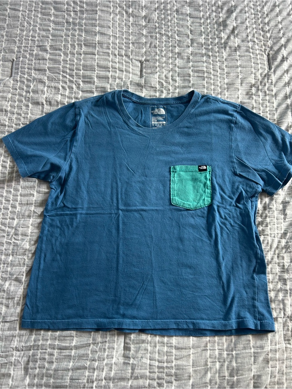 The North Face Blue T-Shirt with Teal Pocket